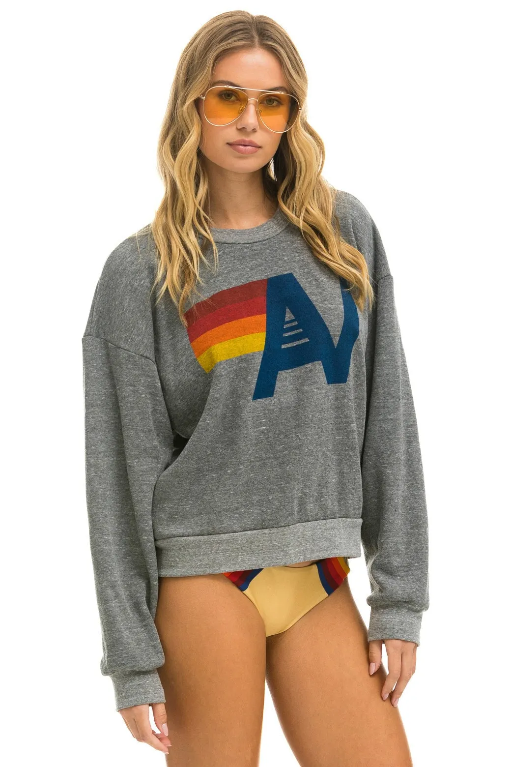 LOGO RELAXED CREW SWEATSHIRT - HEATHER