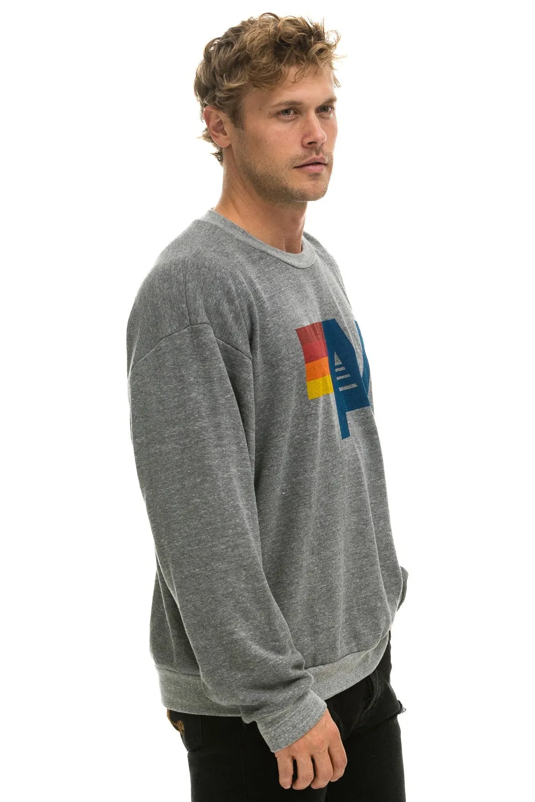 LOGO RELAXED CREW SWEATSHIRT - HEATHER