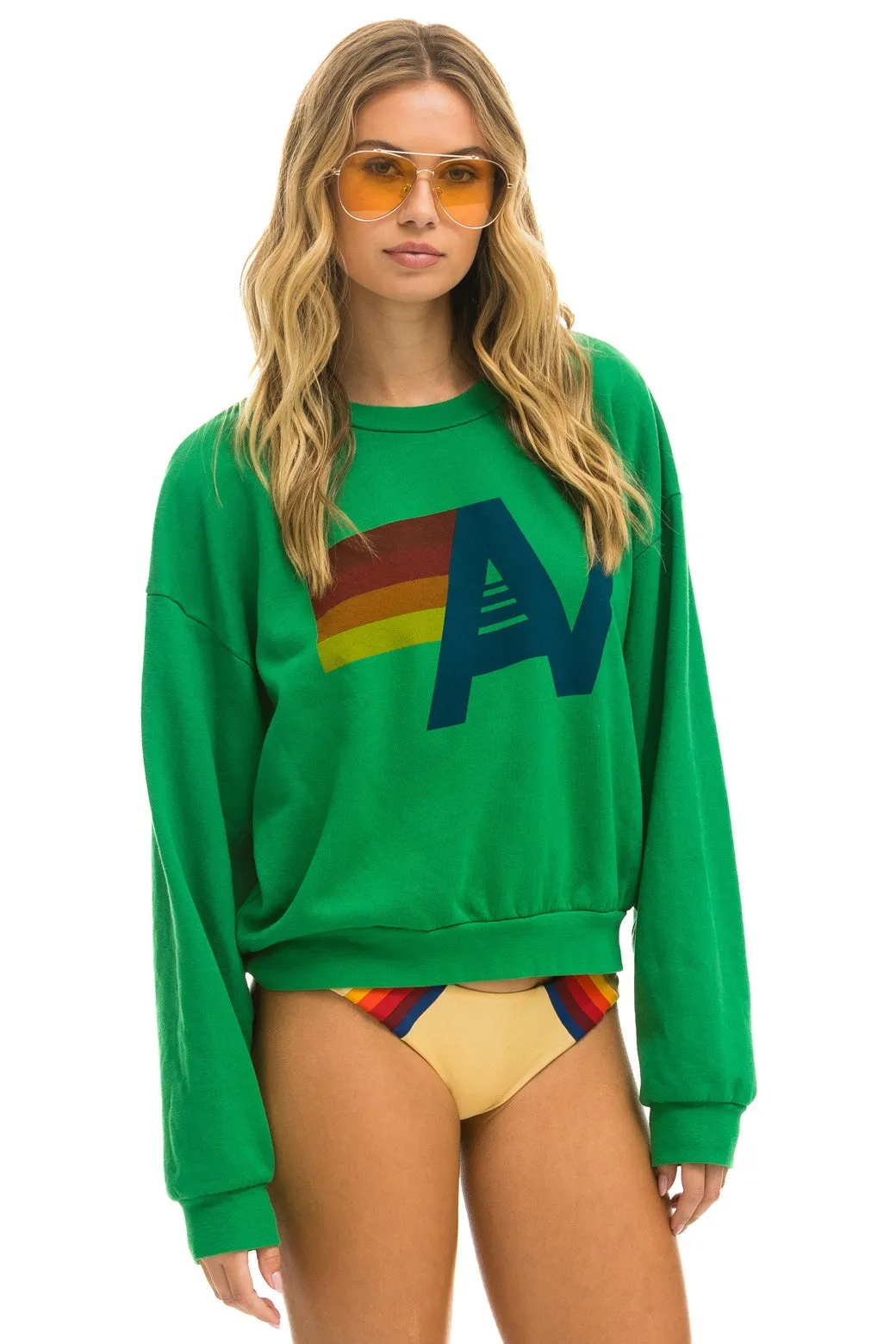 LOGO RELAXED CREW SWEATSHIRT - KELLY GREEN