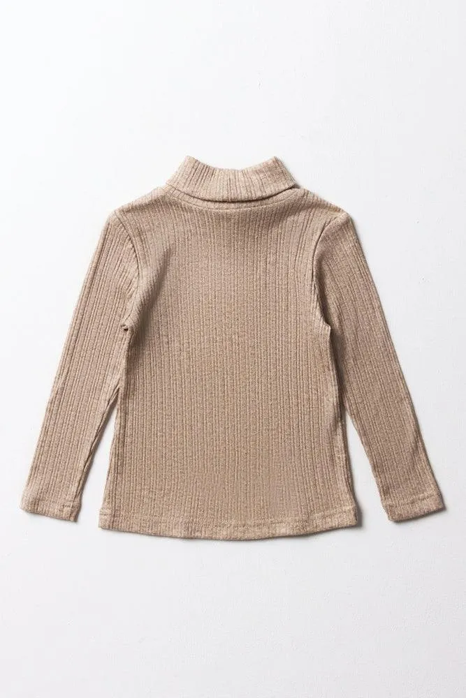 Long Sleeve Poloneck Natural