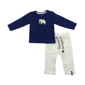 Long Sleeve Tee    Jersey Pants Set, Elephant