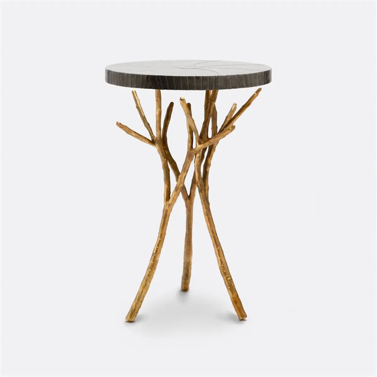 Made Goods Tressa Tree Bramble Table in Zinc Metal Top