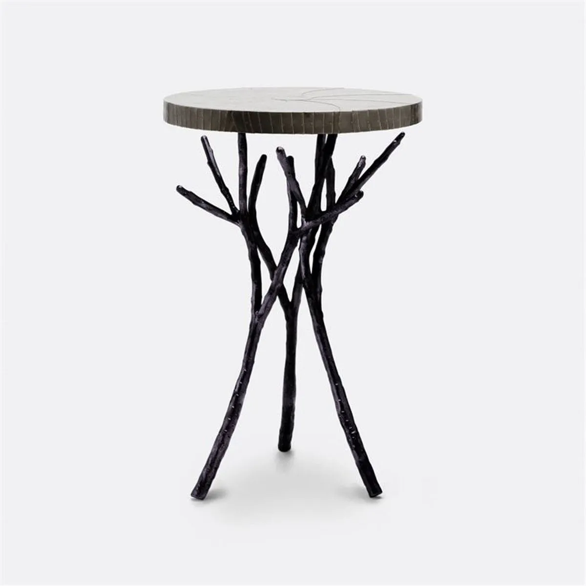 Made Goods Tressa Tree Bramble Table in Zinc Metal Top