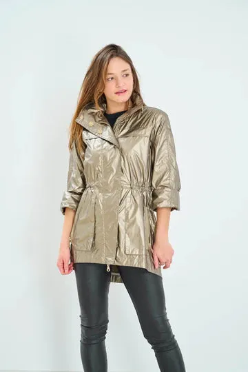 Metallic Rain Jacket-Gold