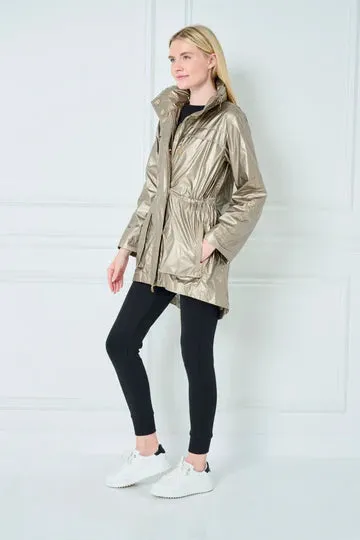 Metallic Rain Jacket-Gold