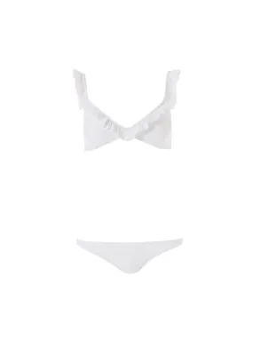 New York White Ribbed Bikini