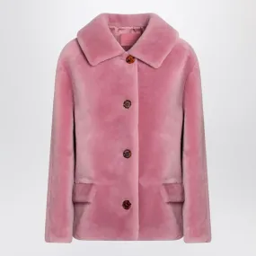 PRADA Shearling Jacket with Shirt Collar for Women