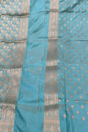 Royal Blue Banarasi Silk Suit - Handloom Pure Katan