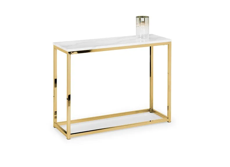 Scala White & Gold Console Table