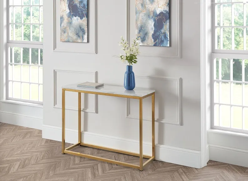 Scala White & Gold Console Table