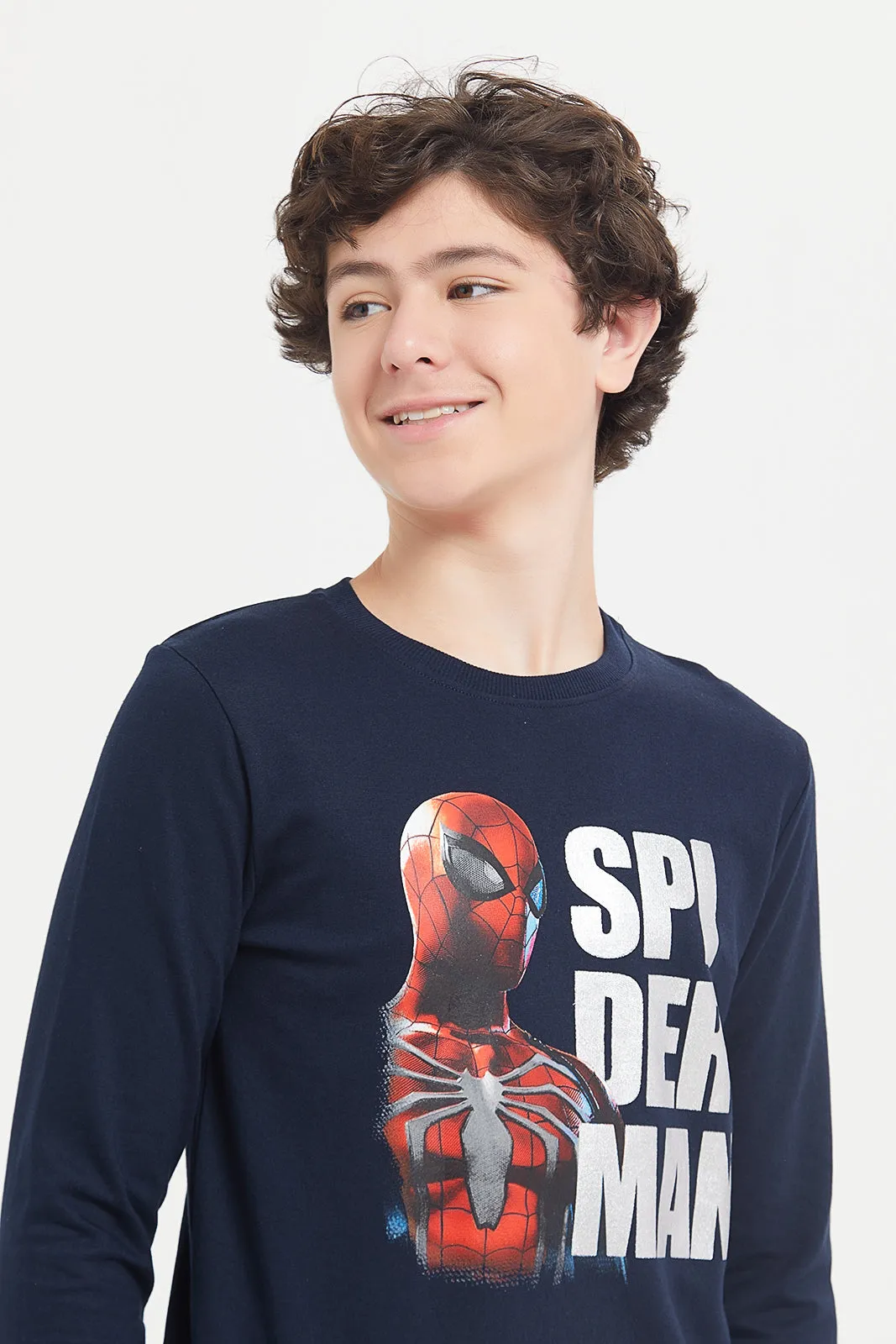 Senior Boys Navy Spiderman Sweatshirt