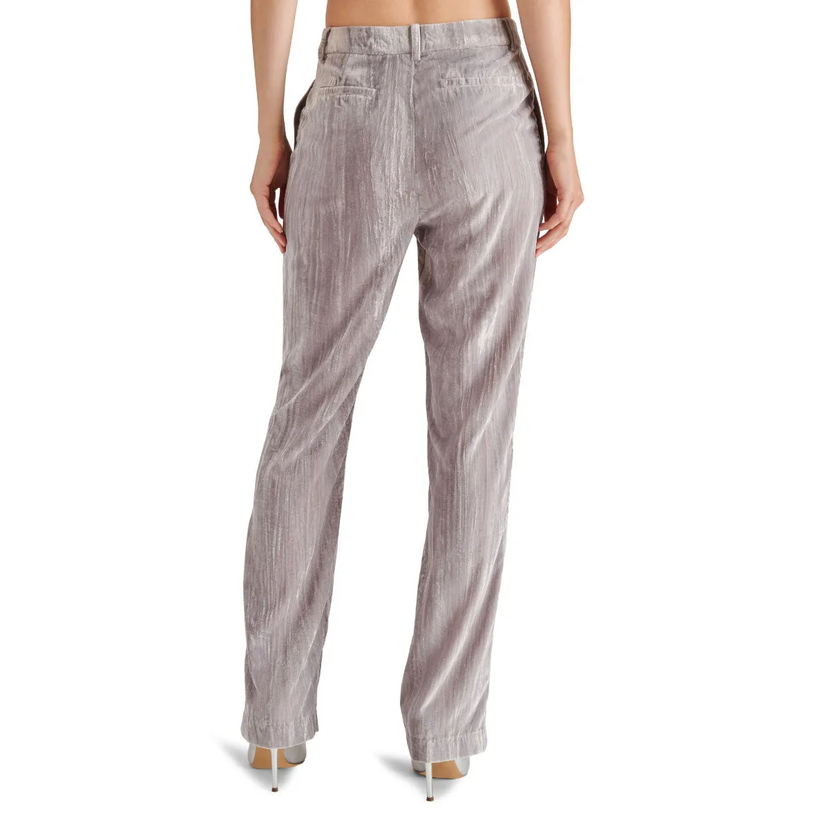 Steve Madden Mercer Crushed Velvet Mid Rise Straight Leg Pant