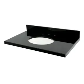 Templeton KVPK3622K38 36-Inch Black Granite Vanity Top, Black/White