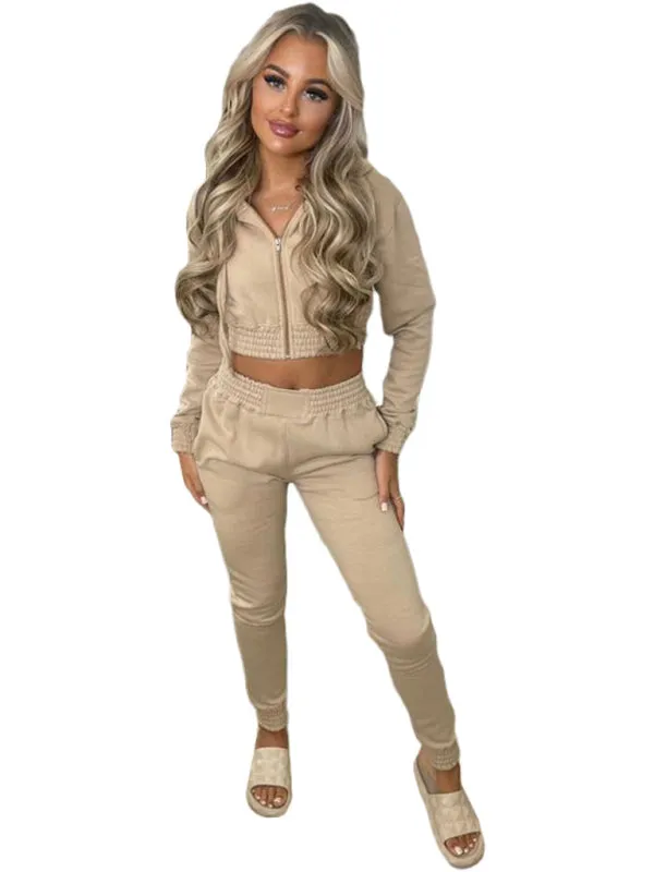 Trendy Cropped Hoodie and Pencil Sweatpants Tracksuit for Casual Days