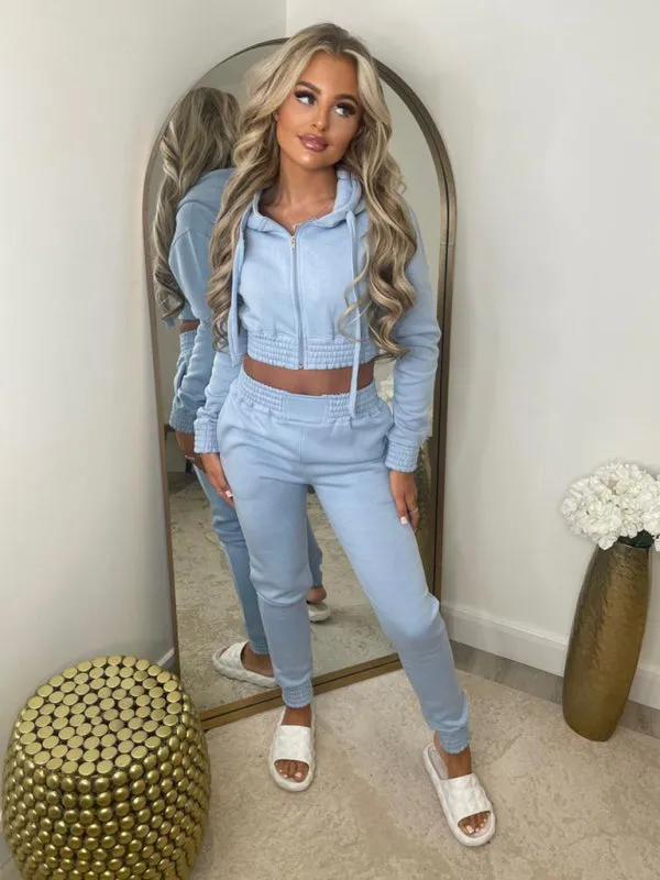 Trendy Cropped Hoodie and Pencil Sweatpants Tracksuit for Casual Days