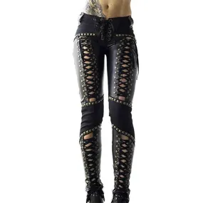 Trendy Punk Rock Faux Leather Pencil Pants