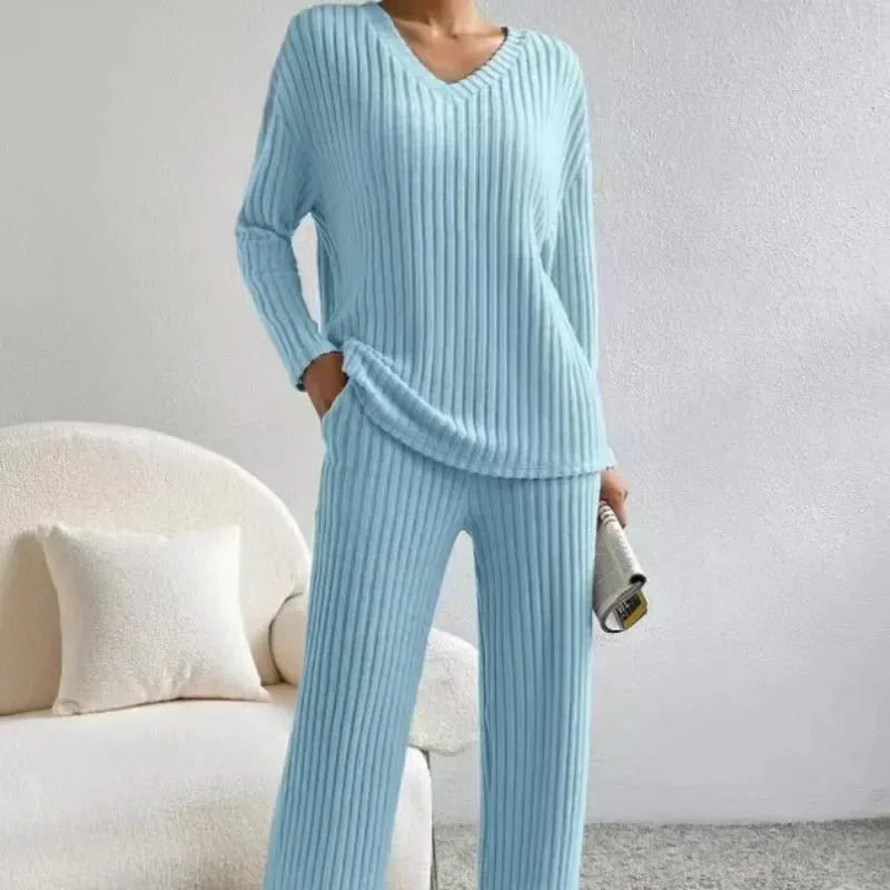 Trendy Ribbed Knit Cozy Set