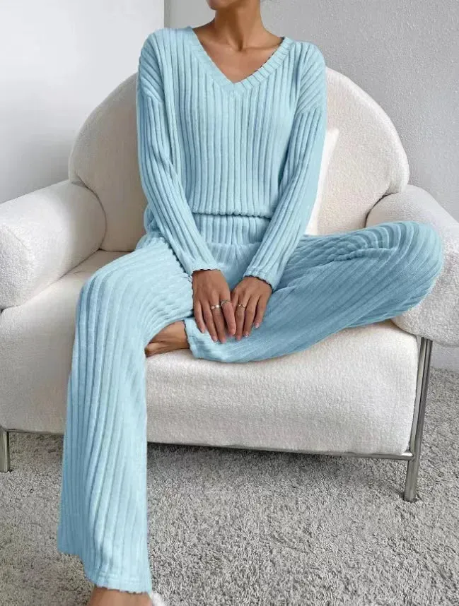 Trendy Ribbed Knit Cozy Set