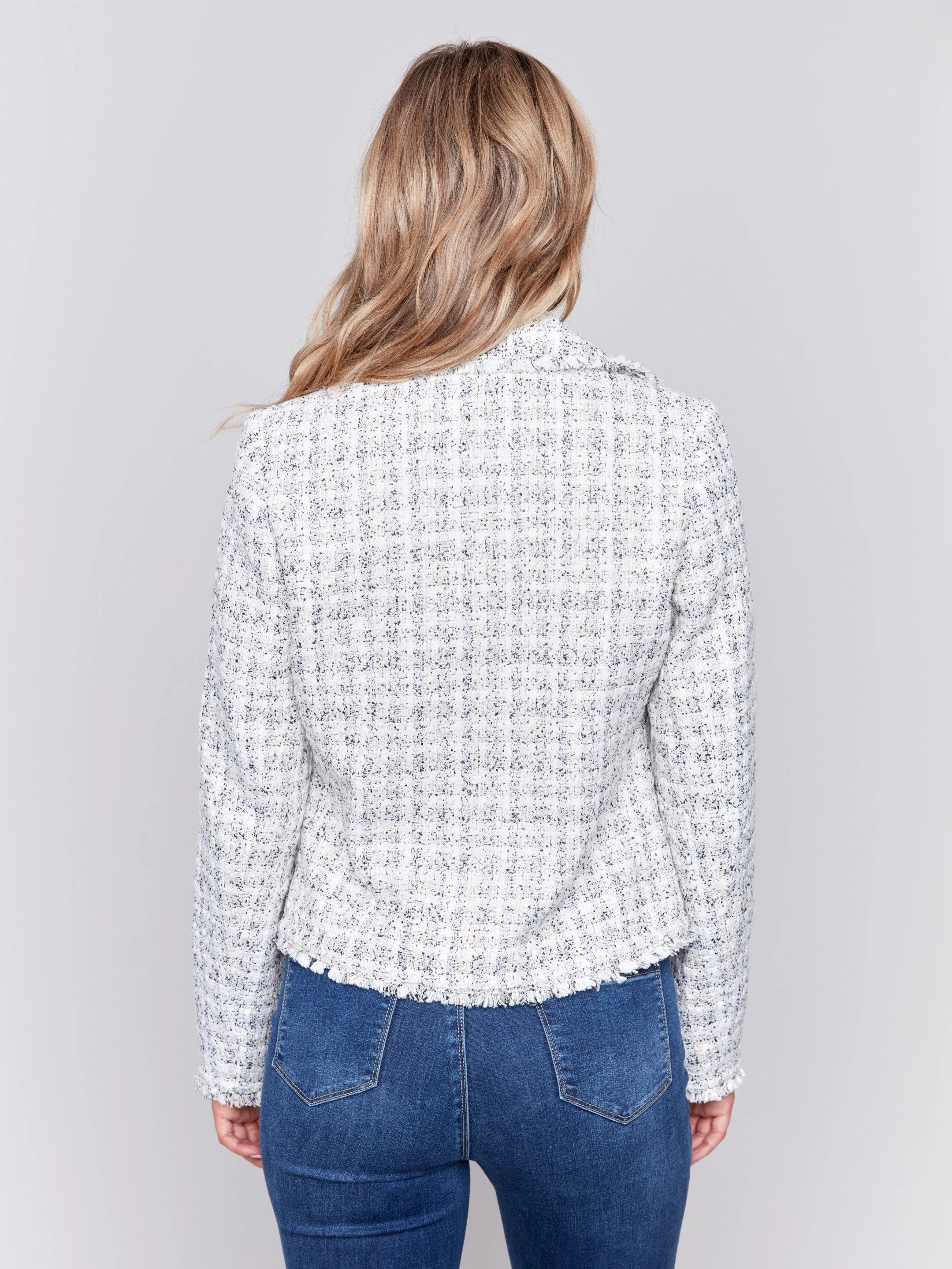 Tweed Perfecto Jacket - White - H-Denim