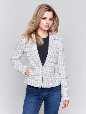 Tweed Perfecto Jacket - White - H-Denim