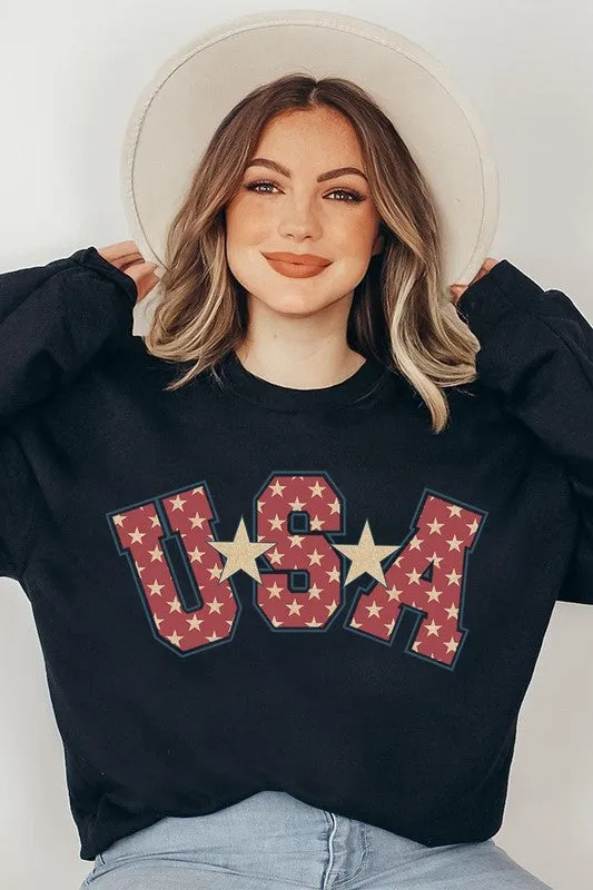 USA Star Oversized Graphic Sweatshirts