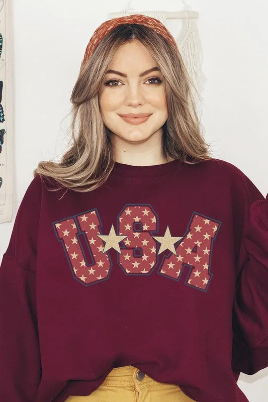 USA Star Oversized Graphic Sweatshirts