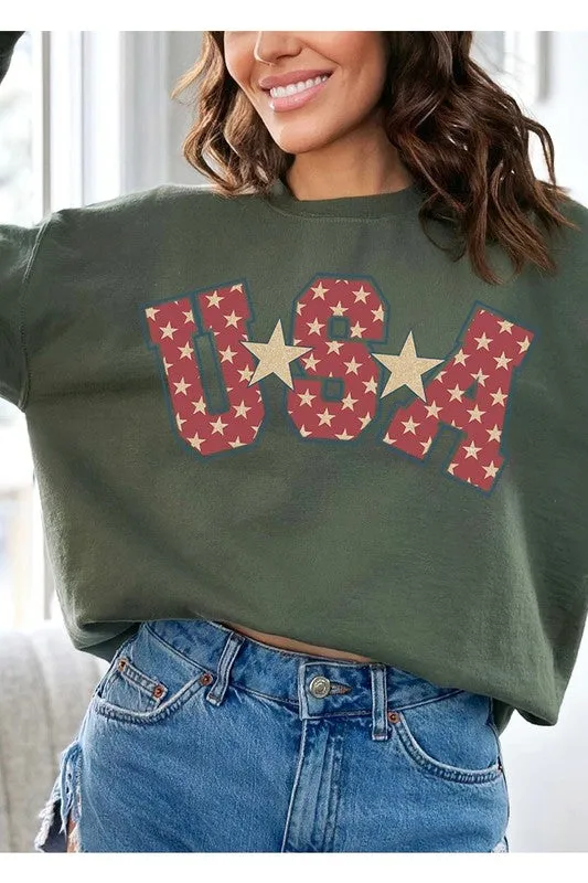 USA Star Oversized Graphic Sweatshirts