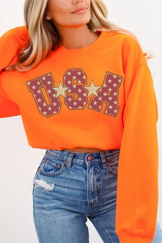 USA Star Oversized Graphic Sweatshirts