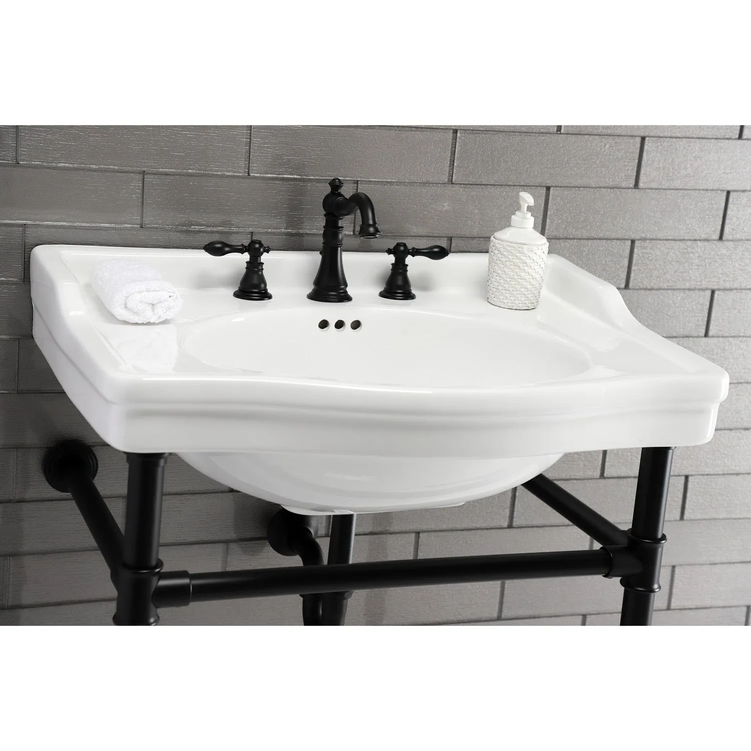 Victorian VPB3308B Console Sink Top, White