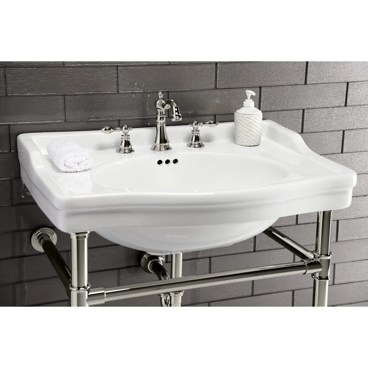 Victorian VPB3308B Console Sink Top, White