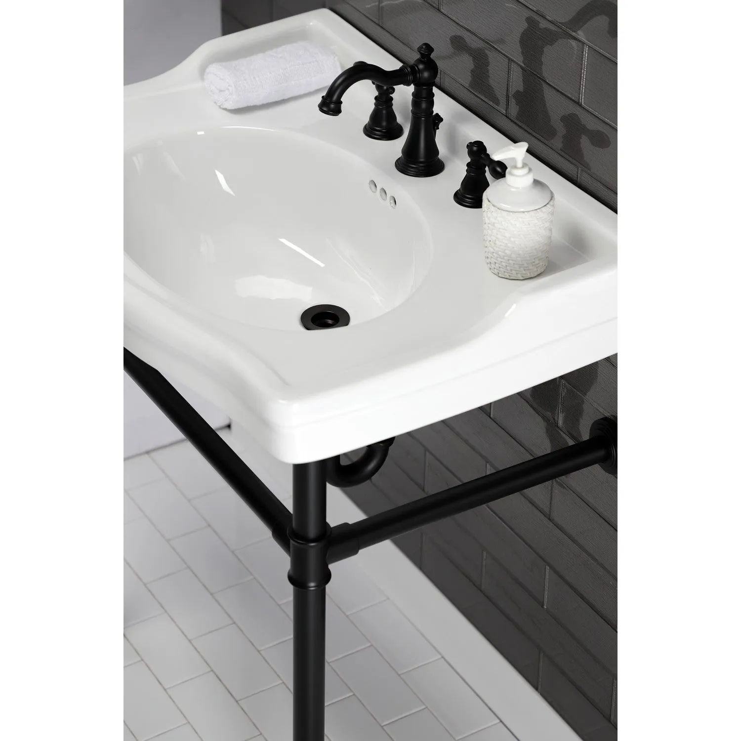 Victorian VPB3308B Console Sink Top, White