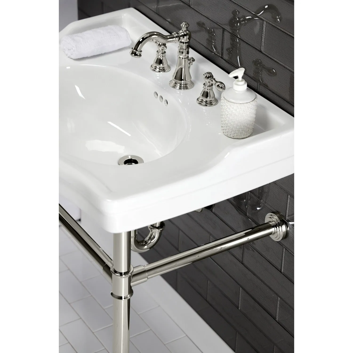 Victorian VPB3308B Console Sink Top, White