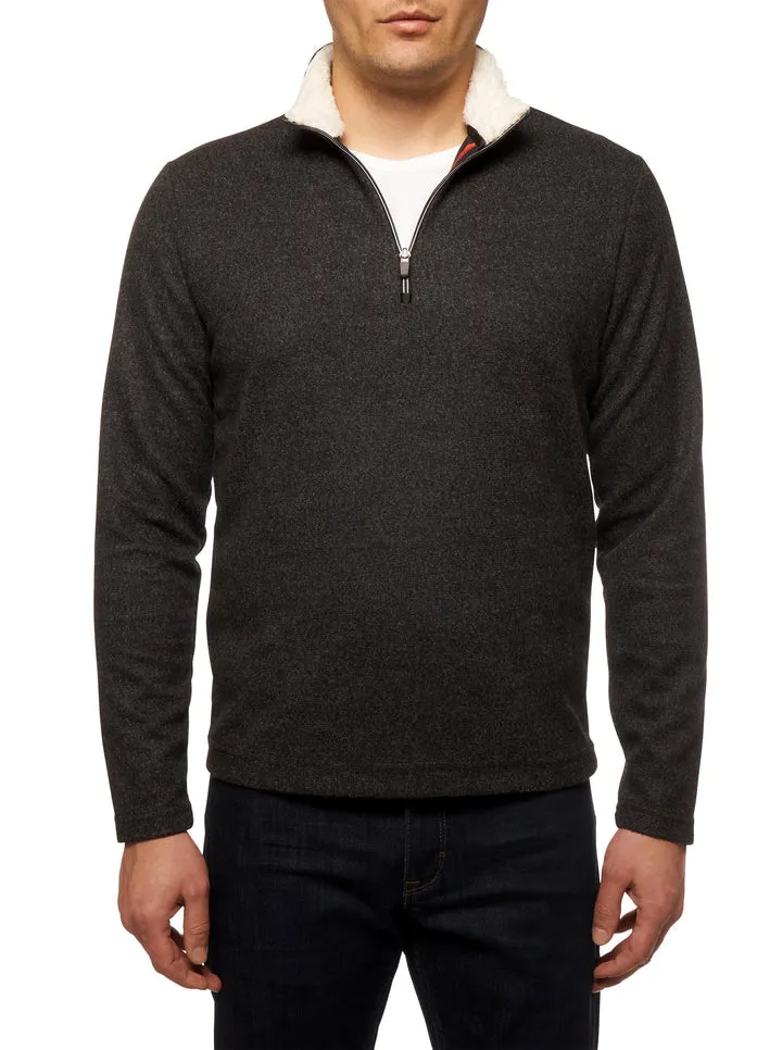 VIRGO CLASSIC FIT SWEATER WITH QUARTER ZIPPER CLOSURE